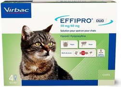 Effipro duo 50 mg/60 mg, roztok pro nakapání na kůži – spot-on pro kočky 4 x 0,5 ml