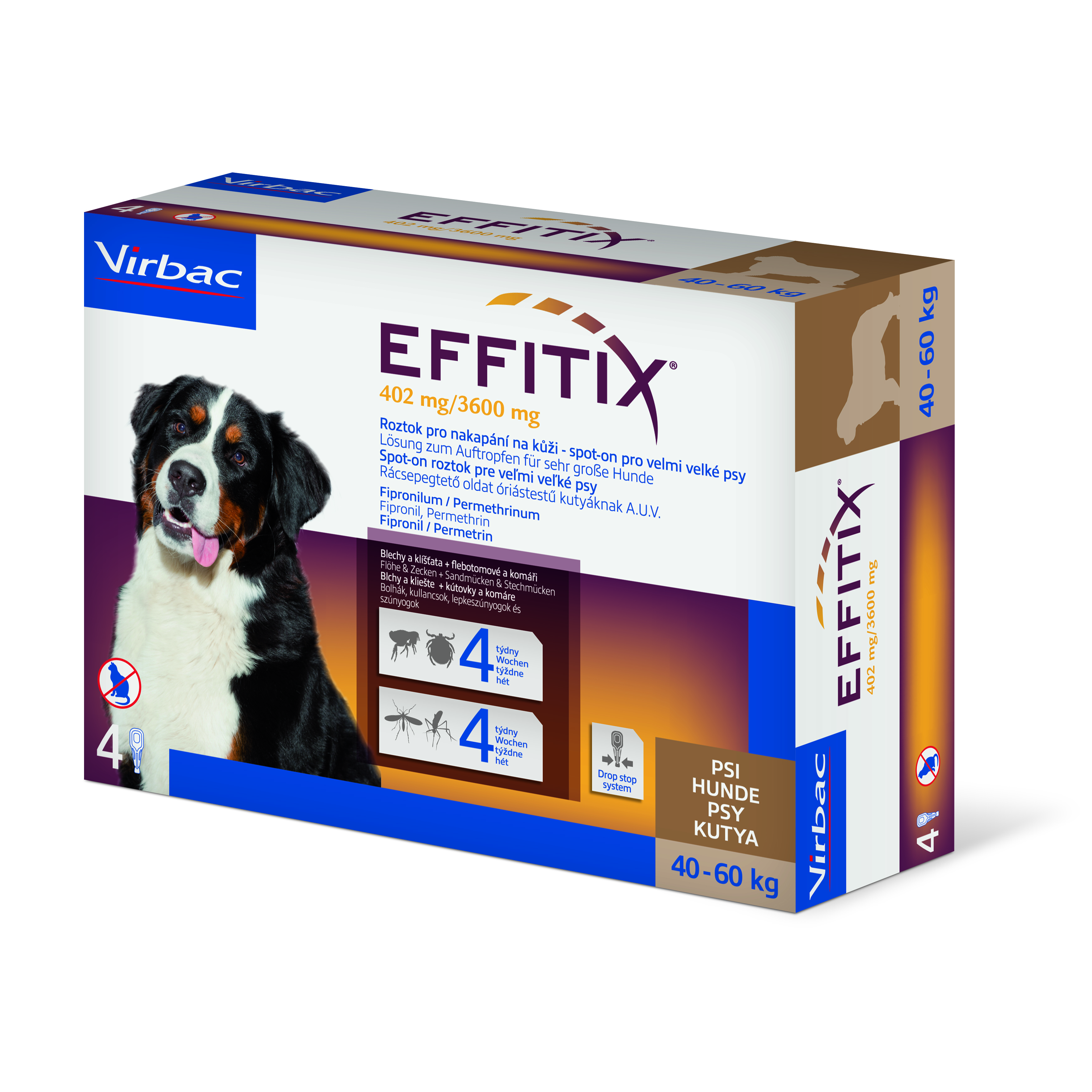 Effitix 402 mg/3600 mg, roztok pro nakapání na kůži - spot-on pro velmi velké psy 4 x 6,6 ml