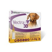 VECTRA 3D roztok pro nakapání na kůži - spot on pro psy 1,5 - 4kg 3 x 0,8 ml