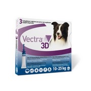 VECTRA 3D roztok pro nakapání na kůži - spot on pro psy 10 - 25kg 3 x 3,6 ml