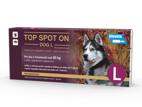 TOP SPOT ON DOG L, roztok pro nakapání na kůži – spot-on pro psy 1 x 3 ml